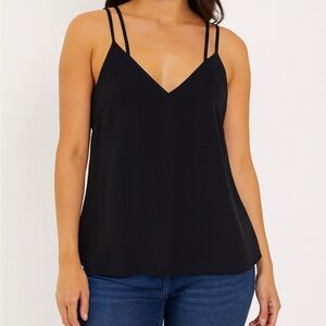 Ambiance Women’s Shirt Top Black Strappy Camisole Top Size L